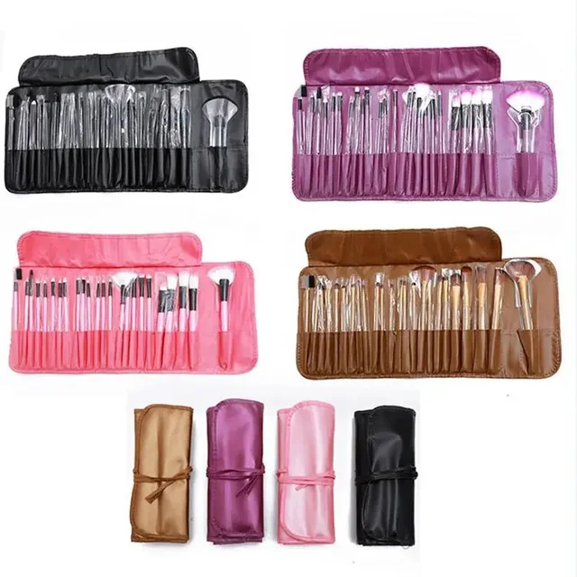 24 Makeup Brushes Kit With Bag