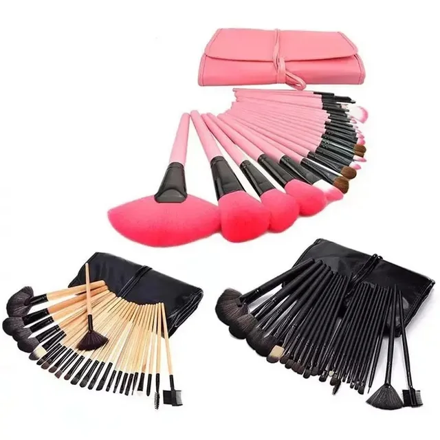 24 Makeup Brushes Kit With Bag