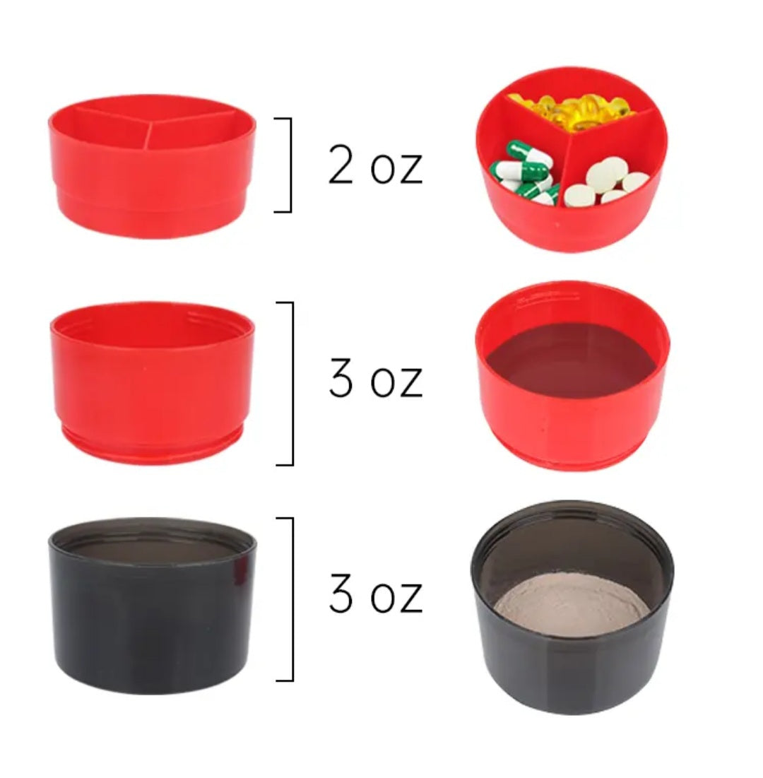 500ml Three Layer Plastic Workout Gym Fitness Protein Shaker Bottle