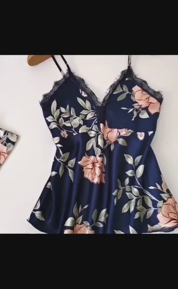 5 Piece Pajamas for Women Set Pad Satin Robe Women's Sleepwear